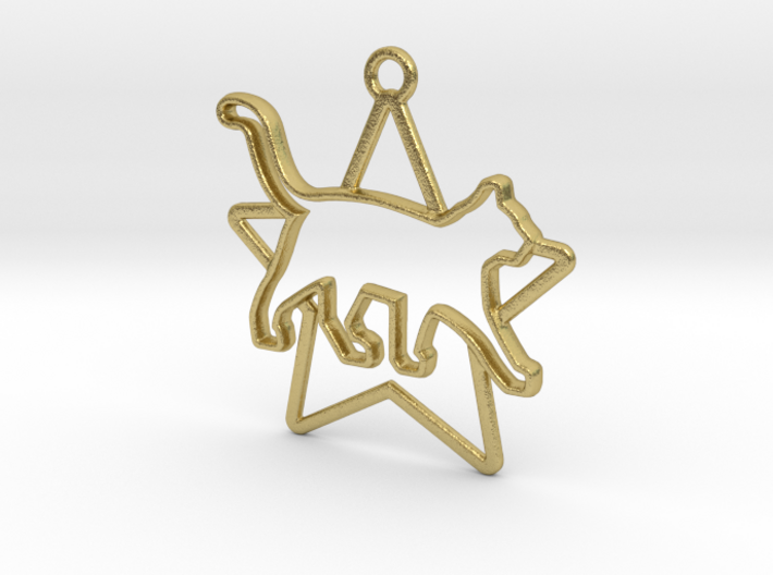 Cat &amp; star intertwined Pendant 3d printed