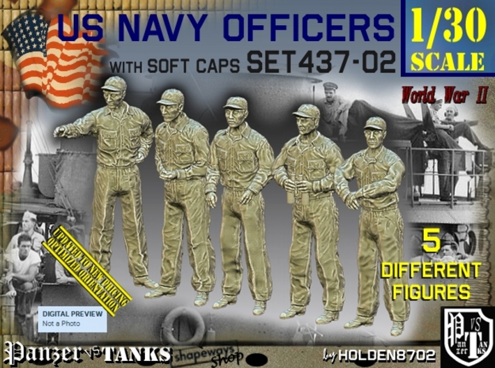 1/30 USN Officers Set437-02 3d printed
