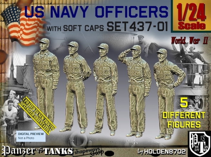 1/24 USN Officers Set437-01 3d printed