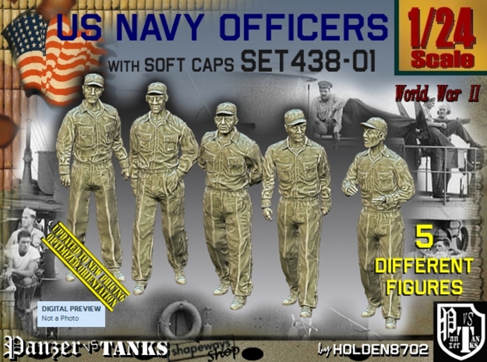 1/24 USN Officers Set438-01 3d printed