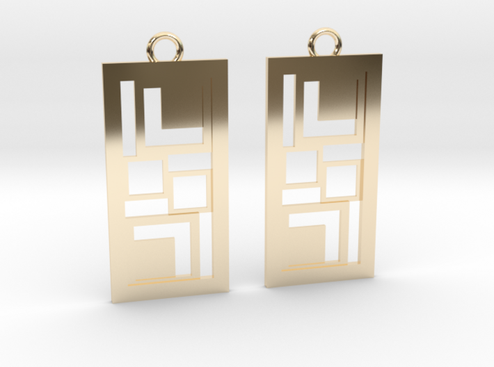 Geometrical earrings no.3 3d printed