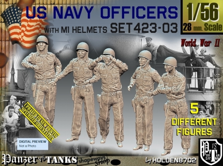 1/56 USN Officers Set423-03 3d printed