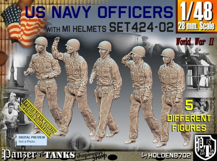1/48 USN Officers Set424-02 3d printed