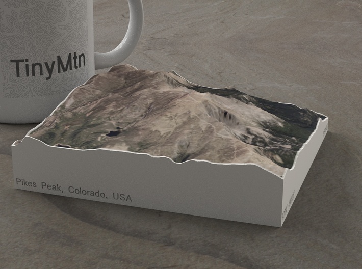 Pikes Peak, Colorado, USA, 1:50000 3d printed 