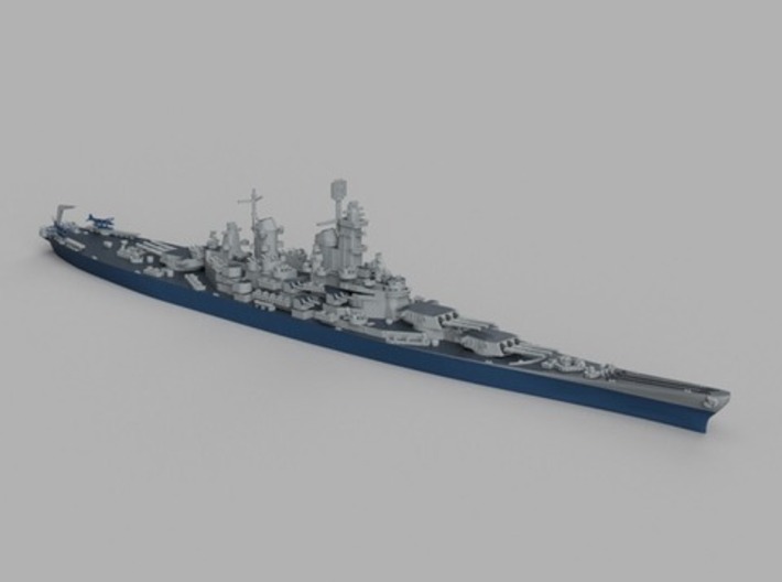 1/1800 USS Iowa 1943 3d printed Computer software render.The actual model is not full color.