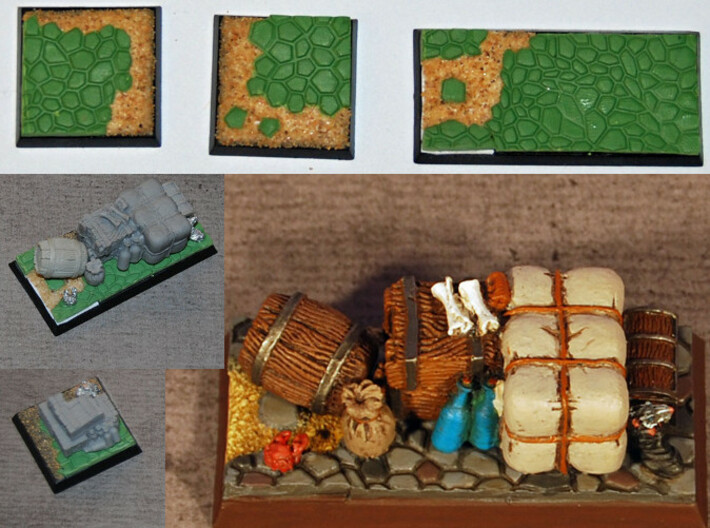 Saurian/Dragon Skin Modeling Tool 3d printed Cobblestone Bases crated by a customer