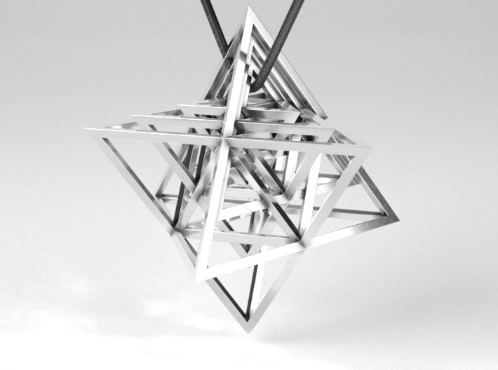 Encompassing Tetrahedrons - Pendant 3d printed