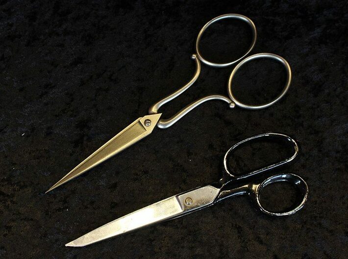 scissorsseven 3d printed printed scissors painted with Alclad. 