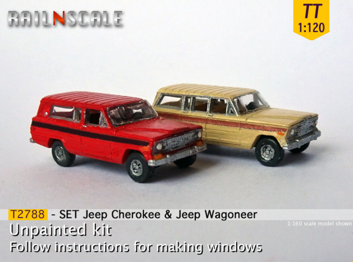 SET Jeep Cherokee &amp; Jeep Wagoneer (TT 1:120) 3d printed