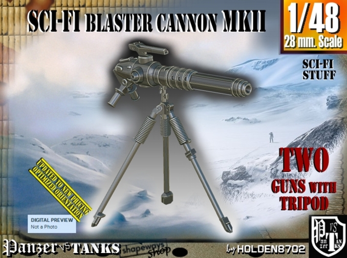1/48 Sci-Fi Blaster Cannon MkII Set001 3d printed