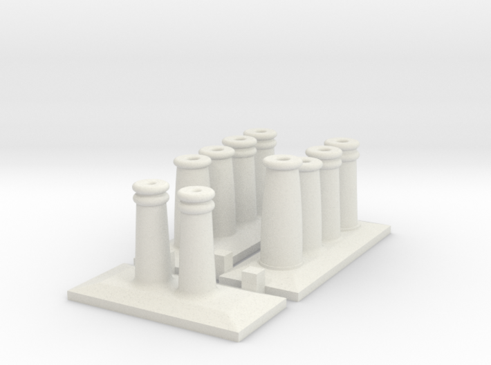 Metcalfe Terrace Houses - Chimney Pots-- OO Scale 3d printed