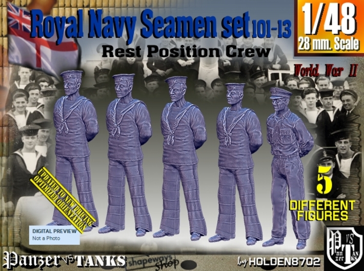 1/48 RN Seamen Rest Set101-13 3d printed