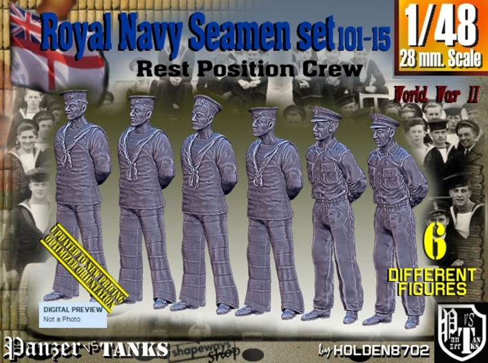 1/48 RN Seamen Rest Set101-15 3d printed