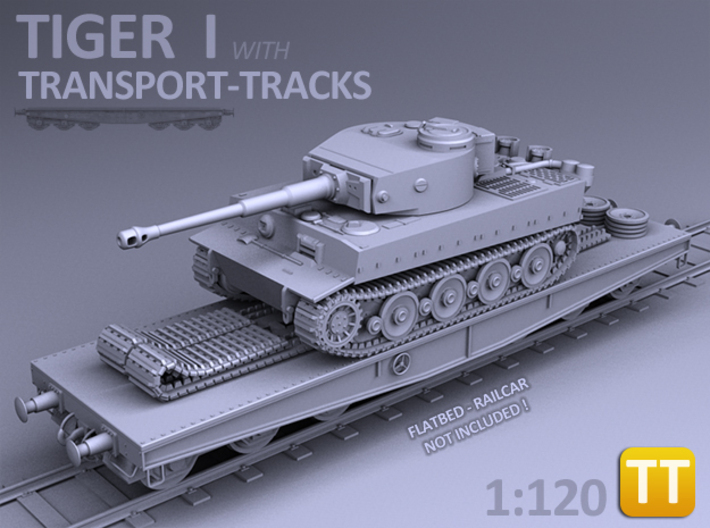 TIGER I - (Transport version) - (1:120) TT 3d printed