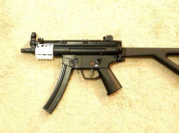 MP5K Vented Hanguard with Bottom Picatinny Rail 3d printed 