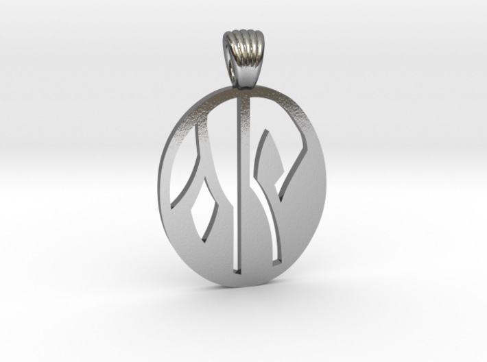 Flower yin yang [pendant] 3d printed