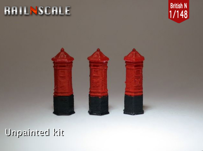 SET 3x Penfold Pillar box (British N 1:148) 3d printed