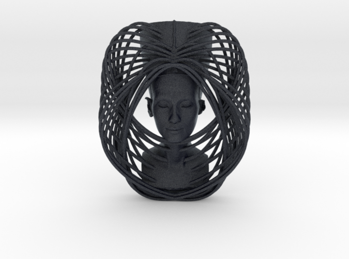 Wire Curve Art + Nefertiti (003c) 3d printed
