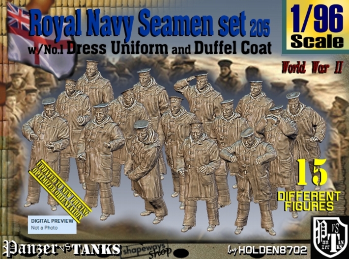 1/96 Royal Navy Seamen DC+No1 Set205 3d printed