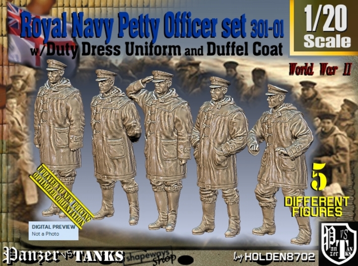 1/20 Royal Navy DC Petty OffIcer Set301-01 3d printed