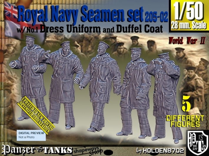 1/50 Royal Navy Seamen DC+No1 Set205-02 3d printed