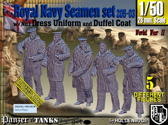 1/50 Royal Navy Seamen DC+No1 Set205-03 3d printed