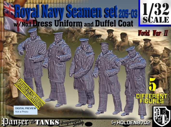 1/32 Royal Navy Seamen DC+No1 Set205-03 3d printed