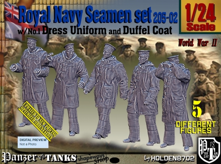 1/24 Royal Navy Seamen DC+No1 Set205-02 3d printed