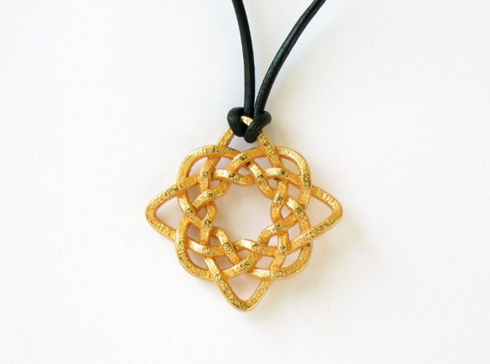 Celtic Compass 3d printed Rear face of the pendant, printed in polished gold steel