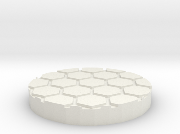 Honeycomb 1&quot; Circular Miniature Base Plate 3d printed