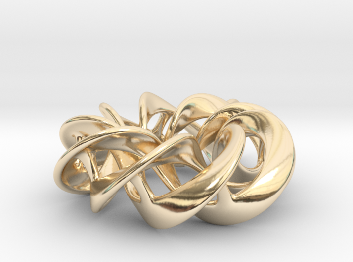 Torus Ribbons - Pendant in Cast Metals 3d printed