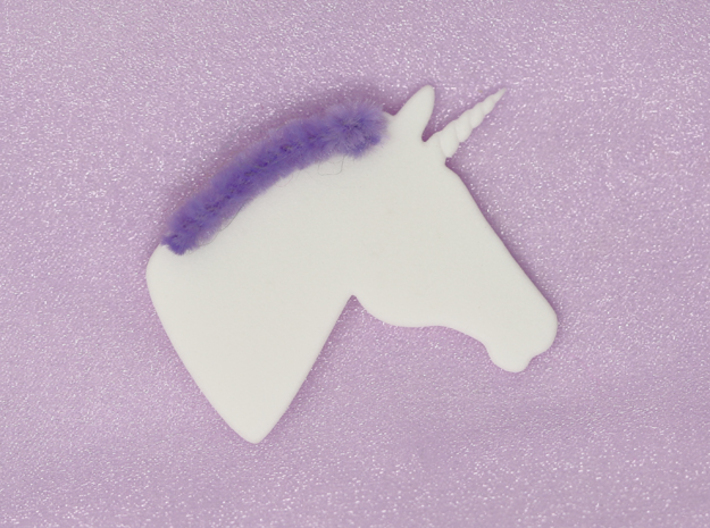 the Unicorn Pendant 3d printed Pipe cleaner mane not included