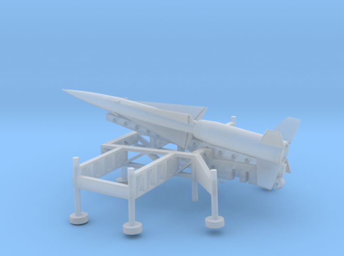 1/87 Scale Nike Missile and Launch Pad 3d printed