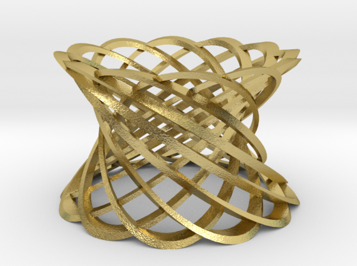 12 Twisted strips-bronze 3d printed