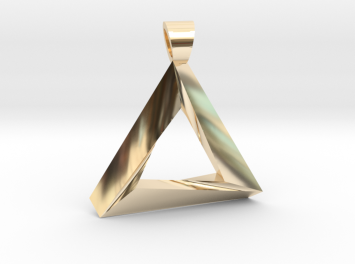 Twisted impossible triangle [pendant] 3d printed