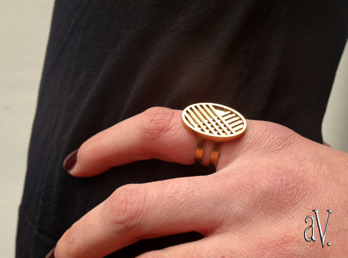 Two Stripe Ring 3d printed Two Bands with Flat Stripes