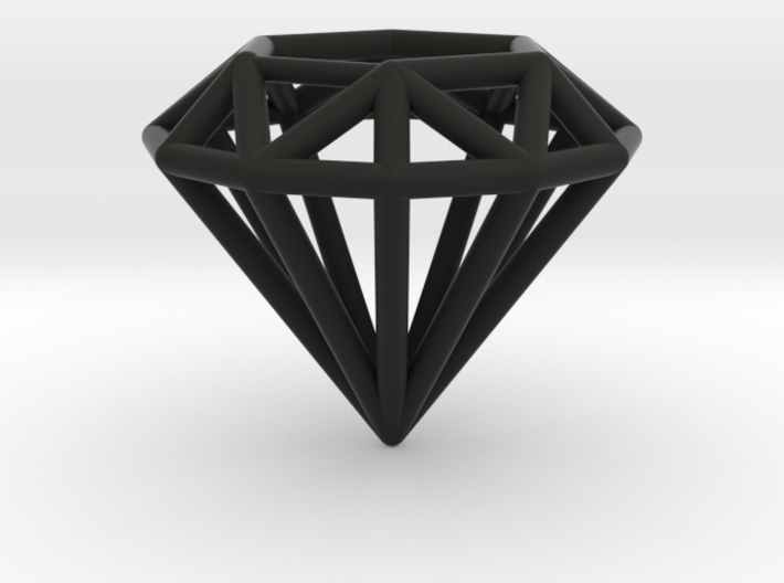 Diamond shaped wire pendant 3d printed