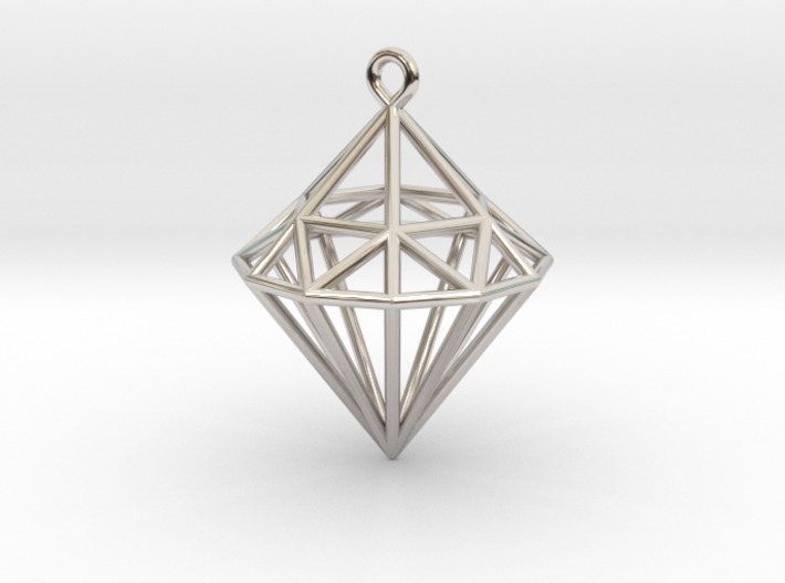 Wireframe Diamond Pendant 3d printed