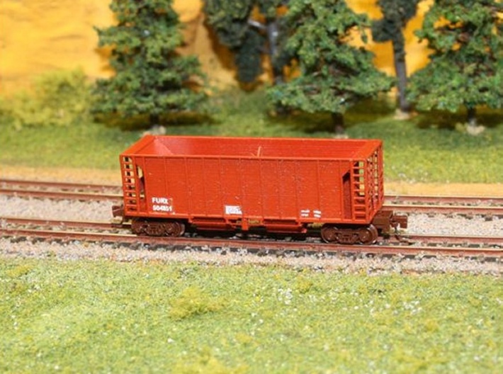 Ballast Hopper Car - Z scale 3d printed Painted &amp; Detailed by Kevin Smith @kevsmiththai