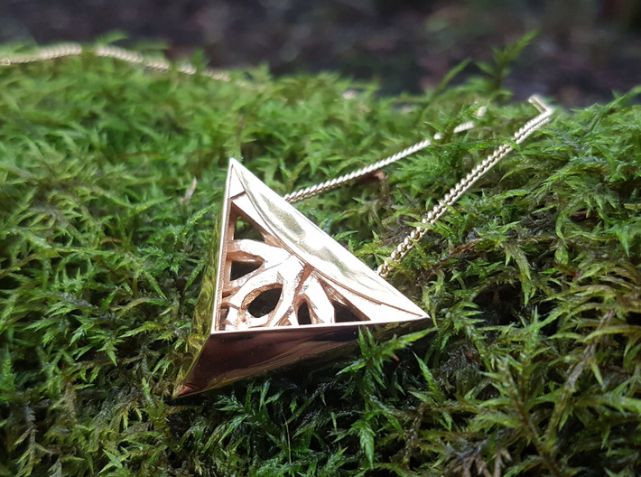 Forged Tree Pendant- Seed Collection 3d printed 18k Gold plated