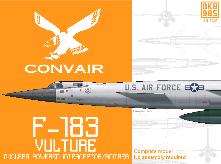 F-183 Vulture Nuclear Interceptor/Bomber 3d printed