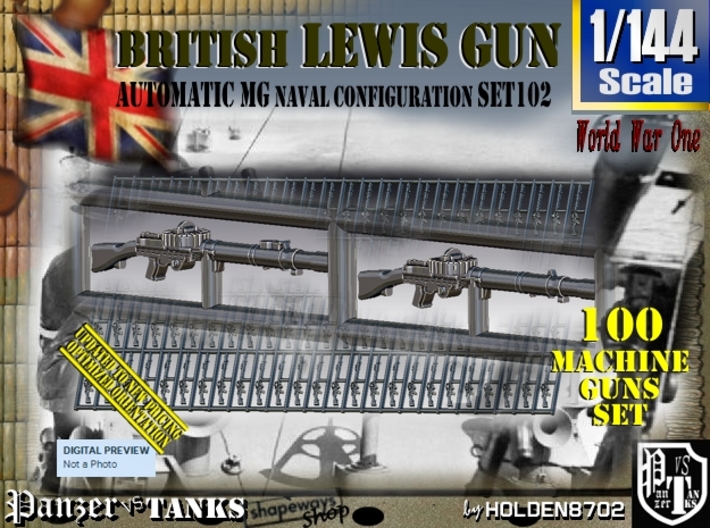 1/144 Lewis Auto Machine Gun Naval Set102 3d printed