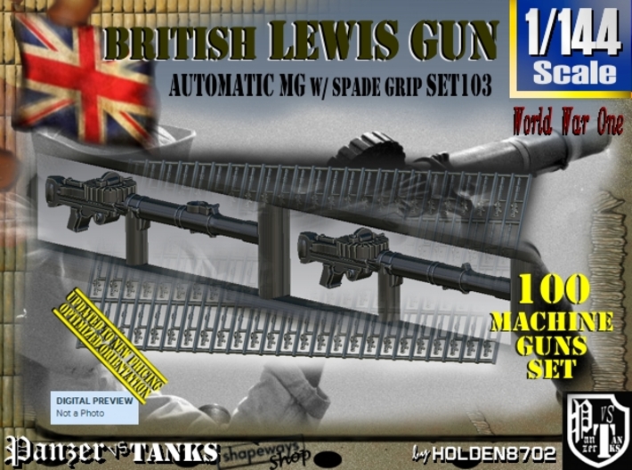 1/144 Lewis Auto Machine Gun Naval Set103 3d printed