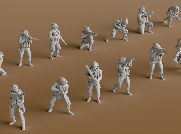 1:144 Soldiers Combat 1 Group 1 - 13 3d printed