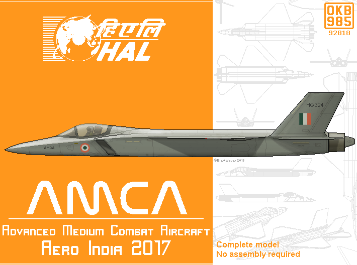 HAL AMCA (Advanced Medium Combat Aircraft) 3d printed