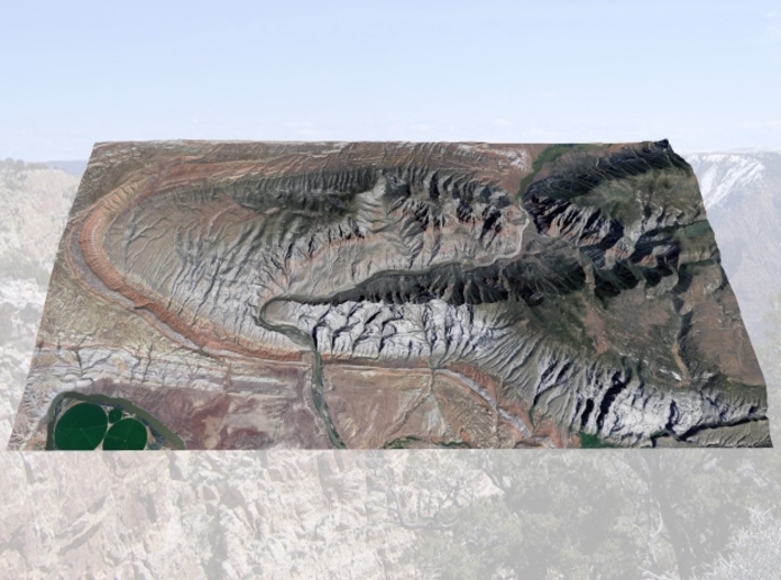 Split Mountain Map, Utah: No VE, 6&quot;x12&quot; 3d printed