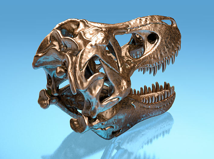 T. rex - metallic dinosaur skull 3d printed 