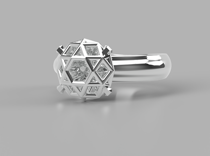 Frame diamond Ring 3d printed