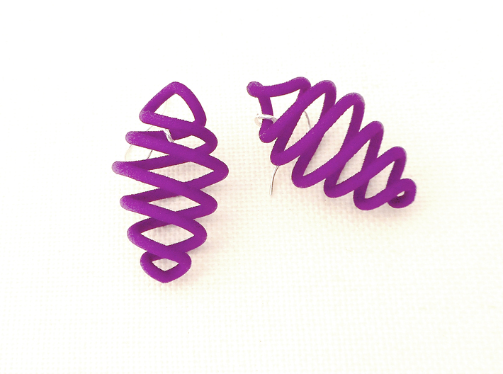 Coil - Earrings in Nylon Plastic 3d printed
