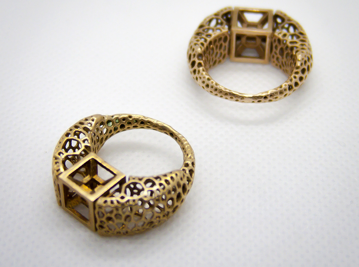 Tesseract ring 3d printed